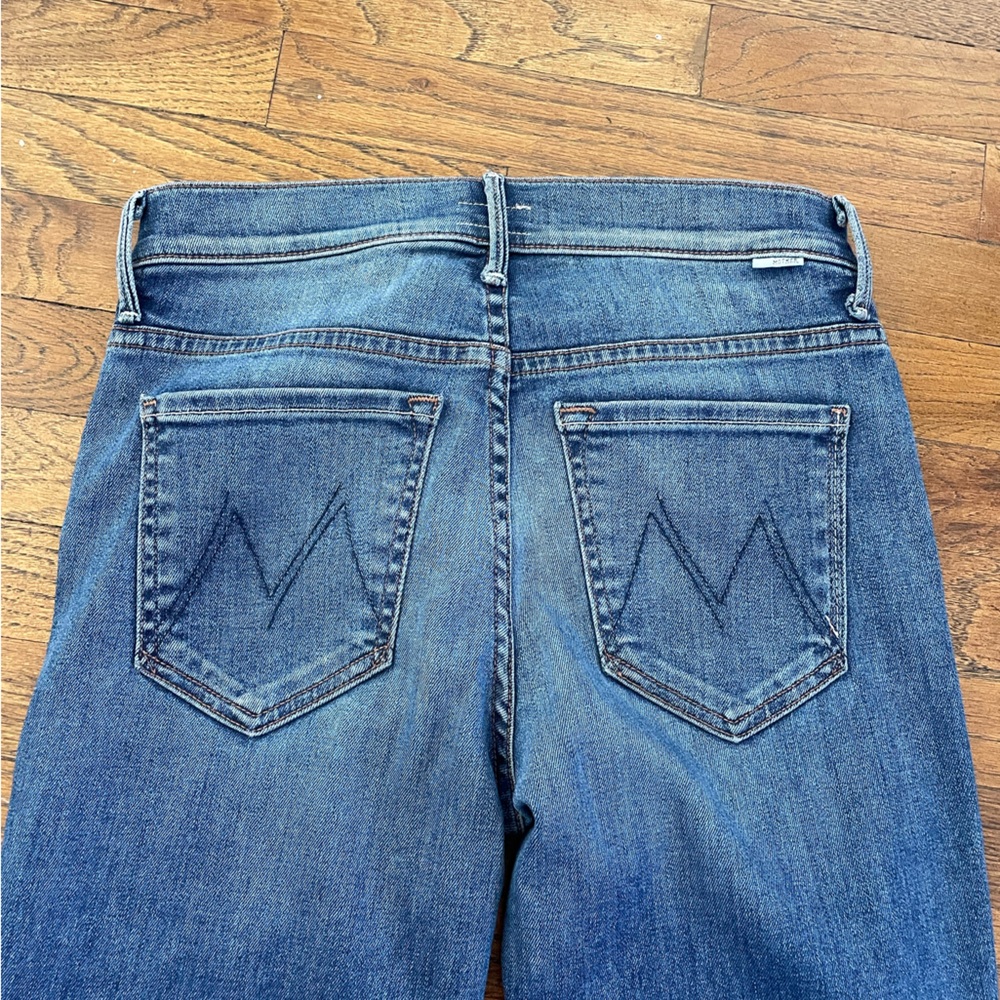 MOTHER Women's Straight Leg Jeans in Blue - Picture 5 of 5